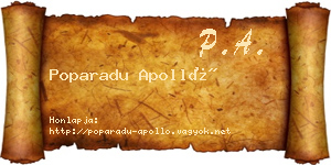 Poparadu Apolló névjegykártya